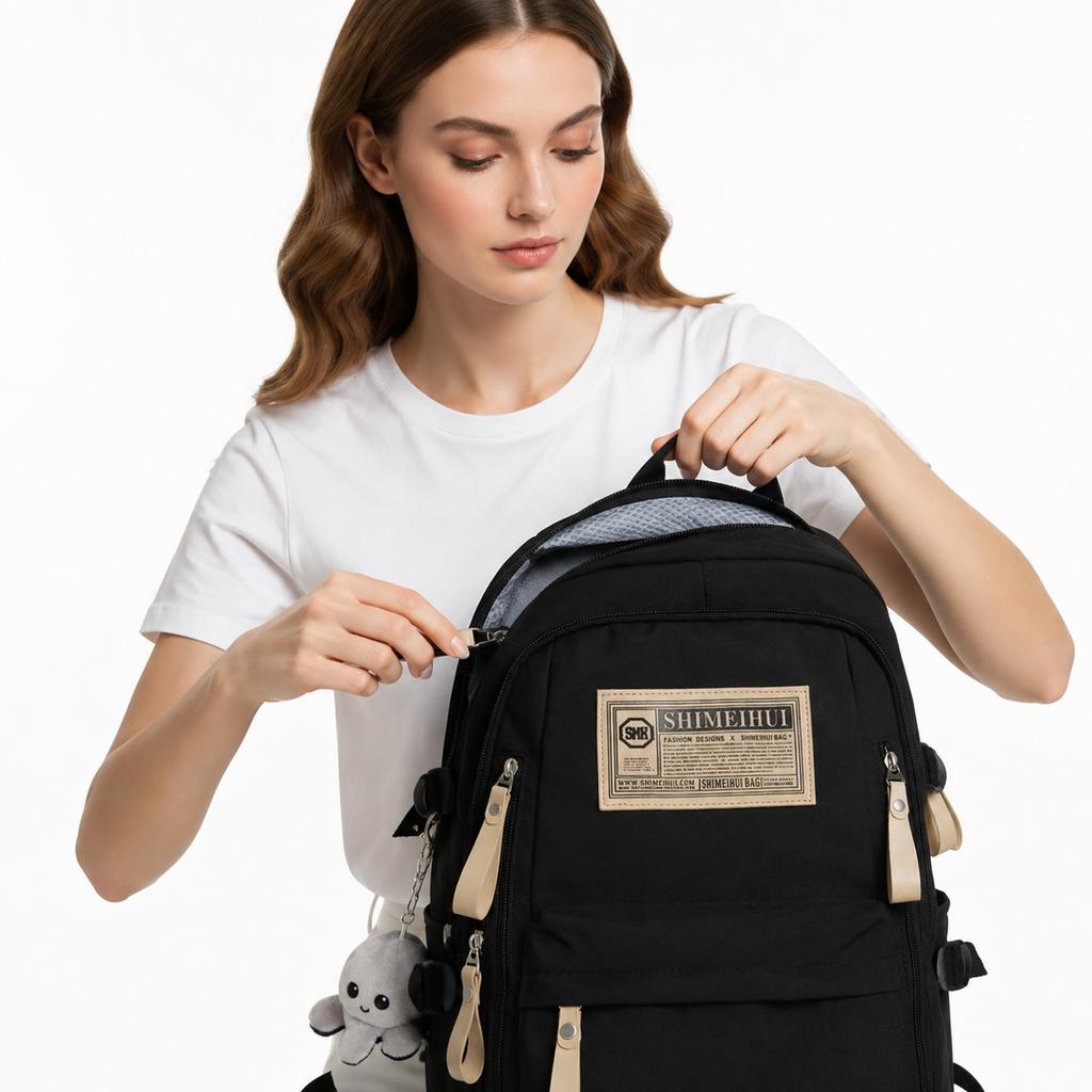 Women'S Backpack Suitable For High School And Middle School Students Fashionable And Versatile Casual Large-Sized Backpack
