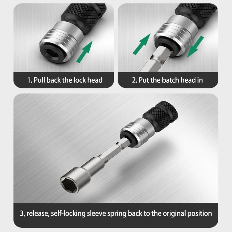 1/2inch Square Drives To 1/4inch Hex Female Socket Adapter Converters Chuck Adapter for Impacts Electric Wrench