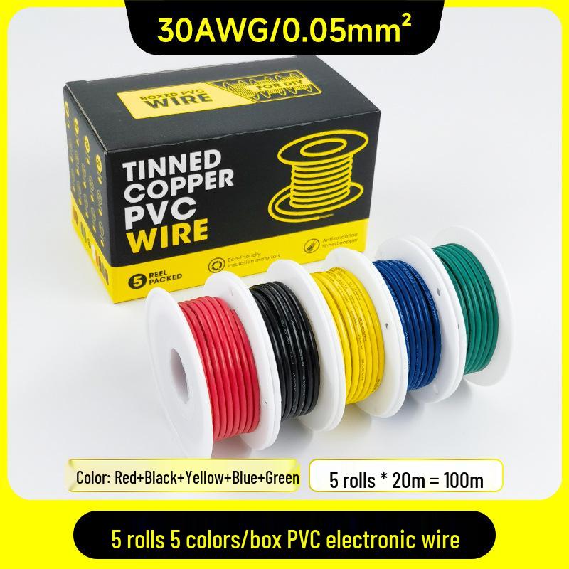 1007 PVC Electronic Wire 16AWG-30AWG Tinned Copper, Flying Lead Aviation Wire