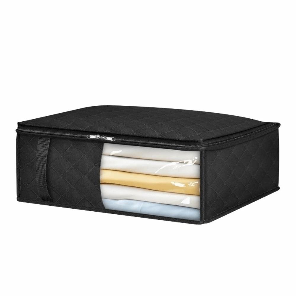 Large Size Clothes Storage Bags Clear Window with Zipper Blankets Organizers Non-woven Fabric Dust-proof Bed Sheets Bag Home Use чёрный 1270₽