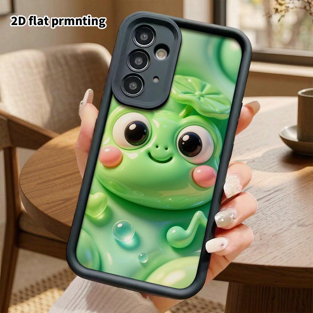 Phone Case: 2D Flat Design Suitable for Samsung Galaxy A34 A35 M05 M06 S20 S22 S21 FE Plus 5G Protective Case, Lotus Leaf Little Frog, Perfect Christm