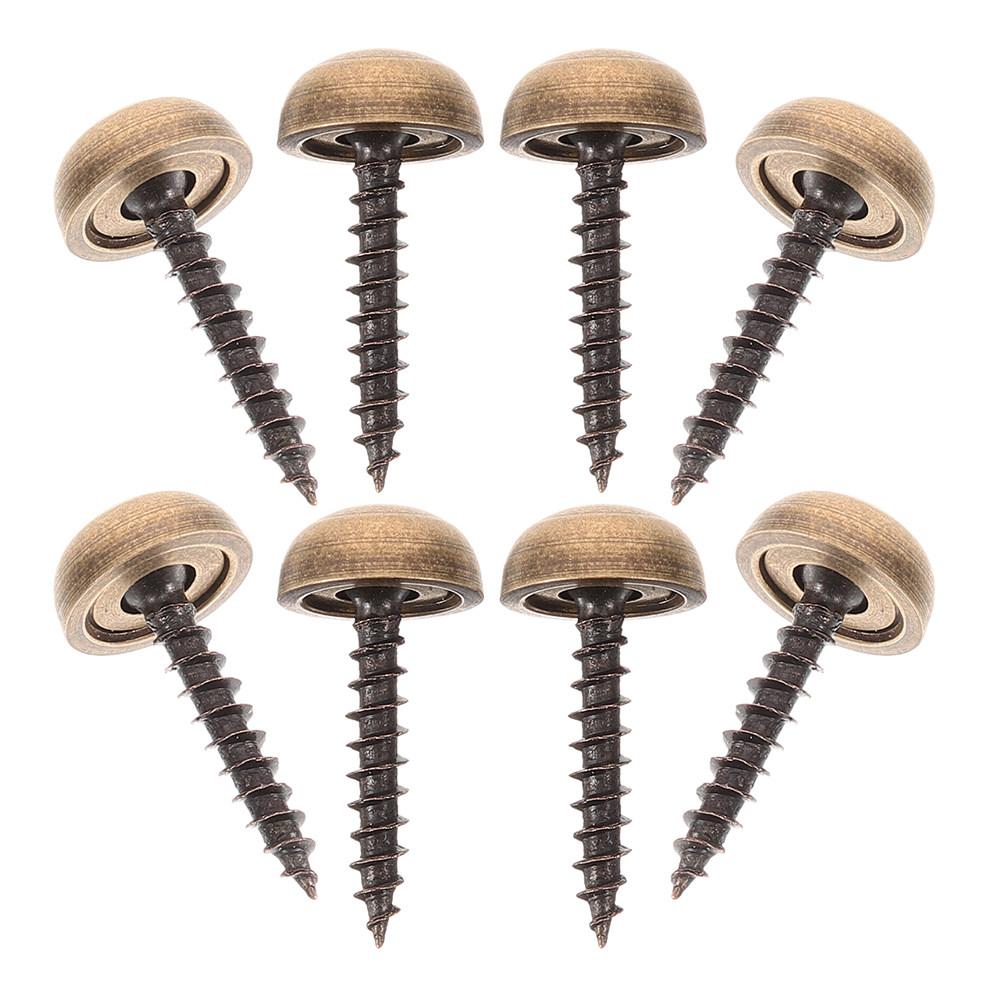 8pcs 15mm Decorative Screw Caps Cover Brass Tapping Screws for DIY Projects Furniture Upholstery Wood