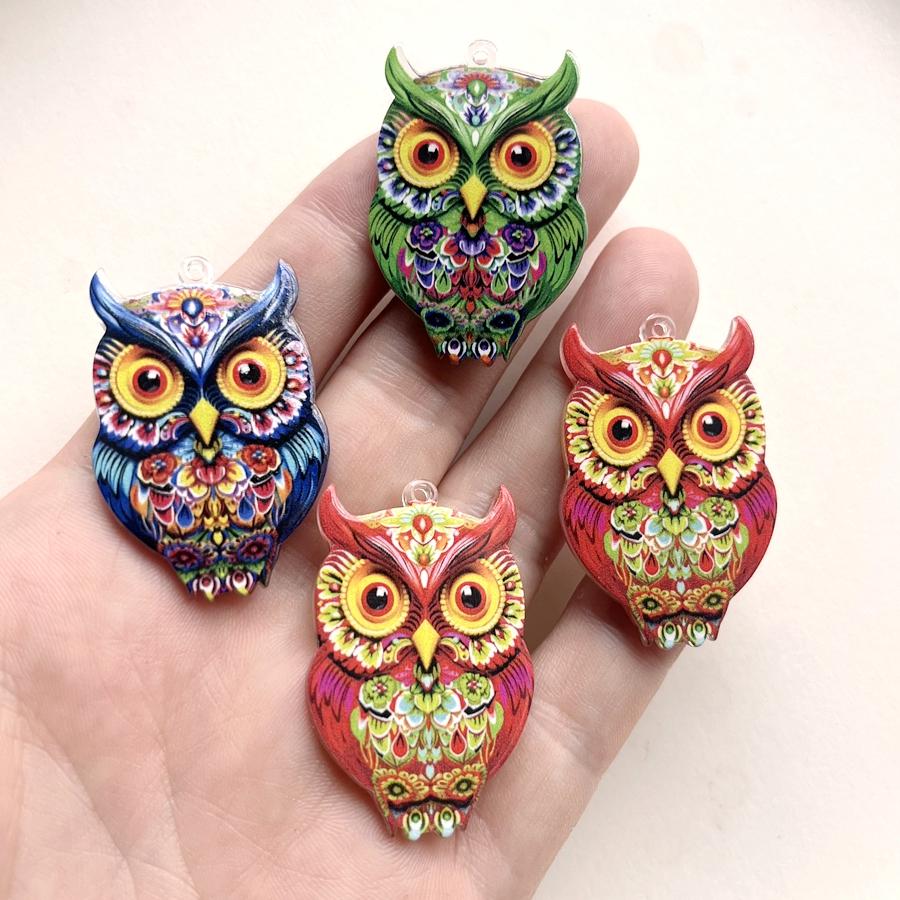 6 super bright owl pendant for jewelry earrings