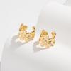 Simple Metal Flower Ear Clip for Women Vintage Geometric C-Shape Non Piercing Fake Cartilage Clip Earrings Wedding Jewelry Gift