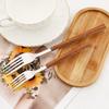 16/24/30Pcs Stainless Steel Imitation Wooden Handle Cutlery Set Dinnerware Clamp Western Tableware Knife Fork Tea Spoon