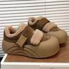 Mao Mao Shoes Thick-soled Round Head Velcro Fleece Thickened 22 Autumn and Winter New Casual Board Shoes Cotton Shoes