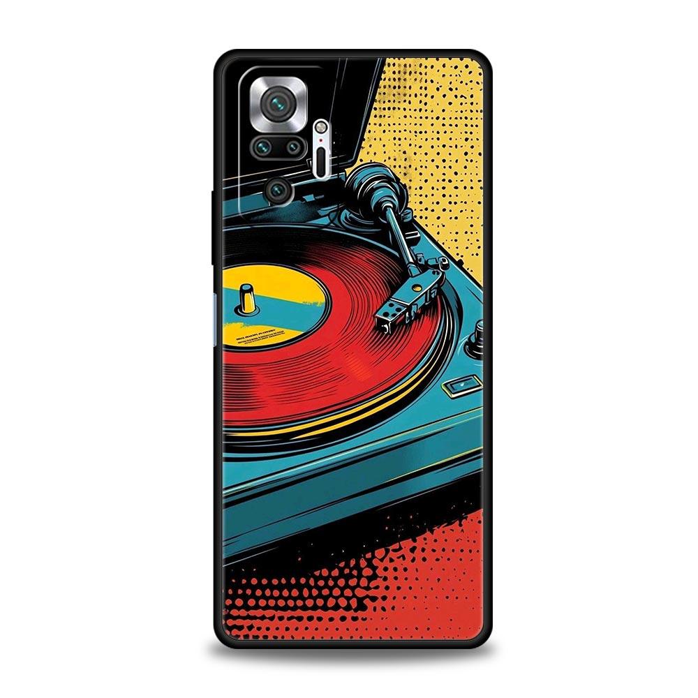 Retro Recording Device Phone Case Cover for Redmi 14C 10C Note 15 14 13 12 10 11 K40 Pro Plus 5G Soft TPU Shockproof Shell Funda