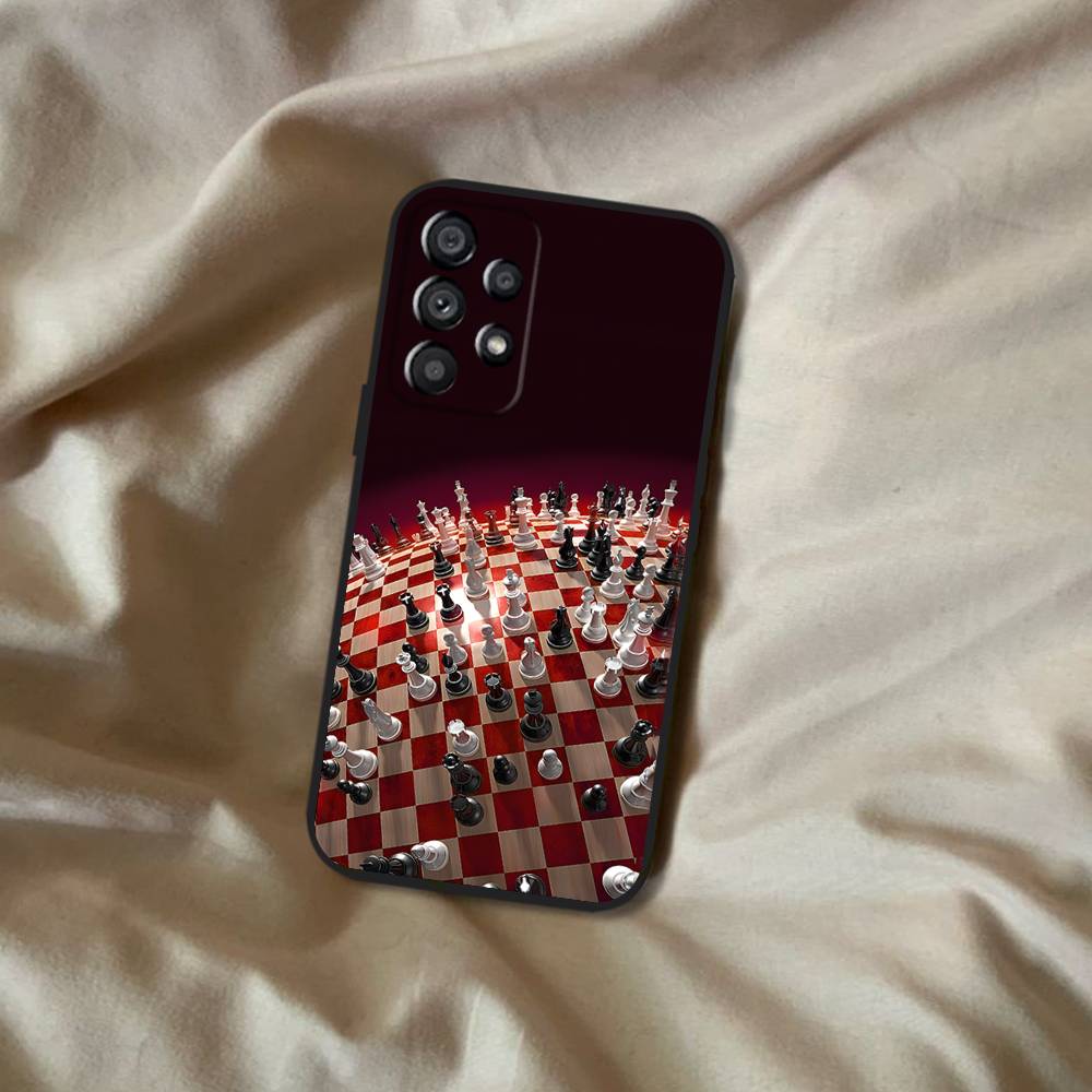 Chess Phone Case For Samsung Galaxy A20,A21s,A22,A31,A32,A52,A53,A72,73,A80 Soft Black Cover