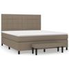3136617 vidaXL Lit à sommier tapissier avec matelas Taupe 180x200 cm Tissu
