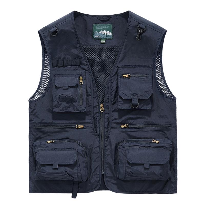 Men's Quick-Dry Multi-Pocket Vest for Fishing, Outdoor Work, Photography, and More - Plus Size Available