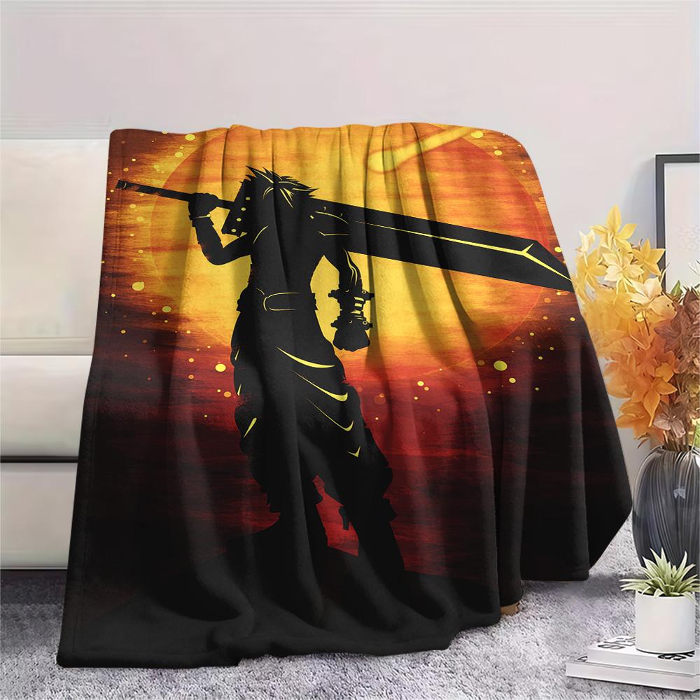 Dark Fantasy Swordsman Dragon Blanket Soft And Comfortable Suitable For All Seasons Bedroom Machine Washable Outdoor Plush Blanket
