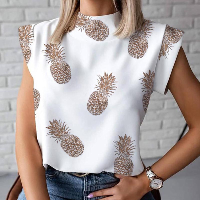 

Women s European & American Summer Printed Short-Sleeve Shirt Top Large