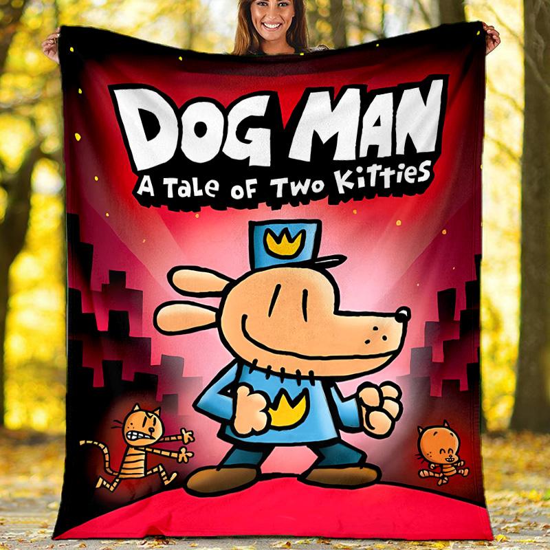 Dog man printed throw blanket—lightweight,soft,warm;versatile blanket for all seasons—perfect as &air-conditioning throw,nap blanket