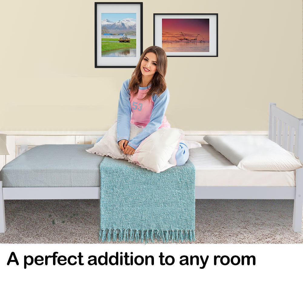 Single Bed Frames Slumber Single Wooden Bed Frame Modern Design Bedroom Furniture White For Adults Or Kids