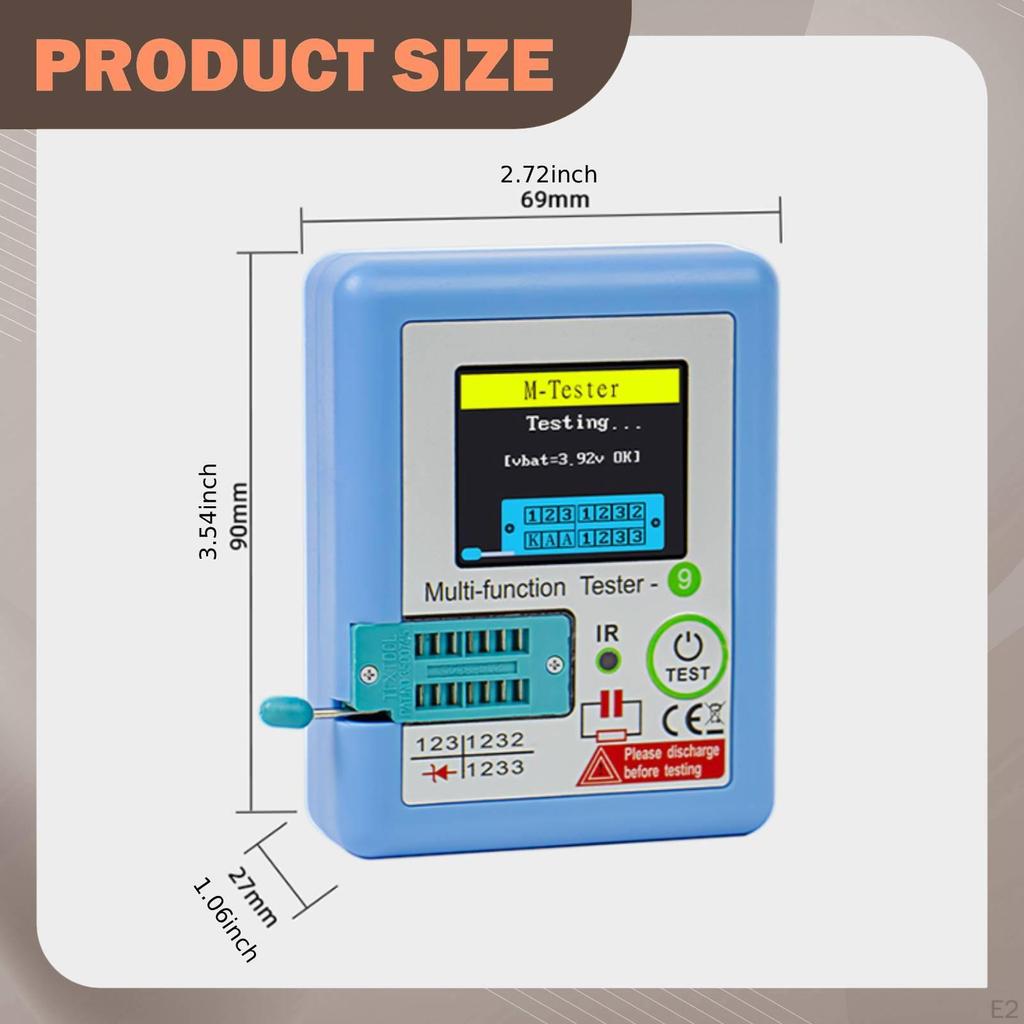 Multifunction Meter Display Versatile Portable Automatic Checker for Triode Resistor