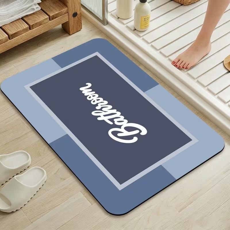 Minimalist European Style Diatomite Bath Mat Shower Floor Entryway Non-Slip Absorbent Bathroom Rug
