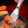 Non Slip Handle Cooking Spoon Stainless Steel Grinding Spoon, Multifunctional Kitchen Gadget, Garlic Ginger Heavy Duty Metal Utensil Mashing/Egg