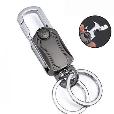 1 Stuks Metalen Auto Sleutelhanger Multifunctionele Fidget Rotator Sleutelhanger 360 Draaibare Sleutelhanger Met Flesopener Voor Jongens Cadeau