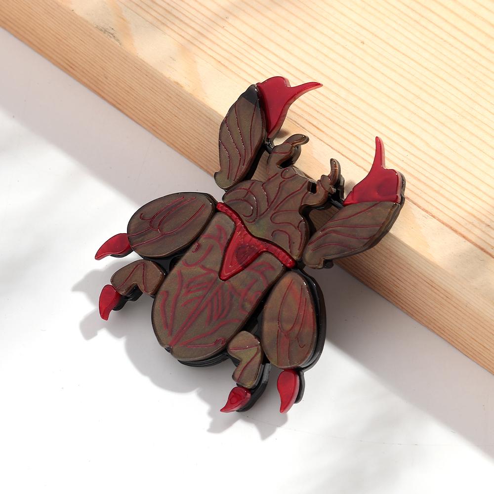 Fashion Acrylic Colorful Beetle Insect Splicing Badge Brooch for Women Cute Badge Pins Jewelry Accessory Gifts коричневый