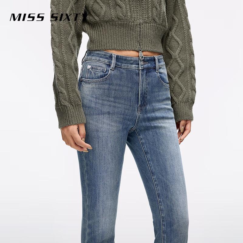 MISS SIXTY Women's Vintage Wash Slimming Flare Jeans