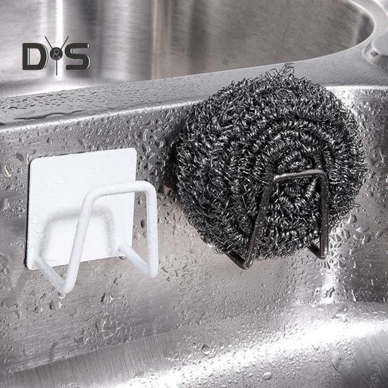 3Pcs Sponges Holder Punch Free Good Load Capacity Stainless Steel Sponges Drain Drying Rack