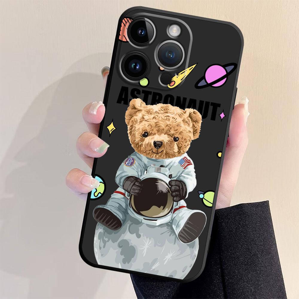 Cartoon Astronaut Bär Handyhülle für Redmi 6 7 8 9T 9C 10A K40 Pro K50 8A 7A 10C 9A 9 10 K50 Gaming 6 Silikon Schwarze Hülle Abdeckung