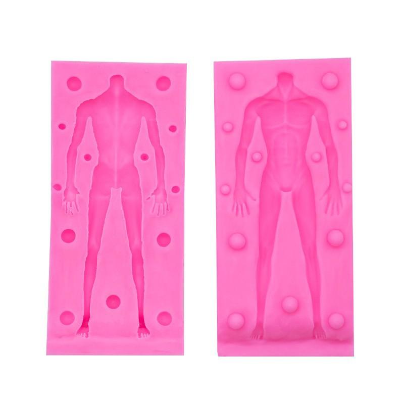 Large 3D Human Body Silicone Mold Female Male Body Clay Mold Figures Polymer Mold Face Doll  Resin Moulds Silicone