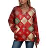 Women's Casual And Fashionable Christmas Print Long-Sleeved Top