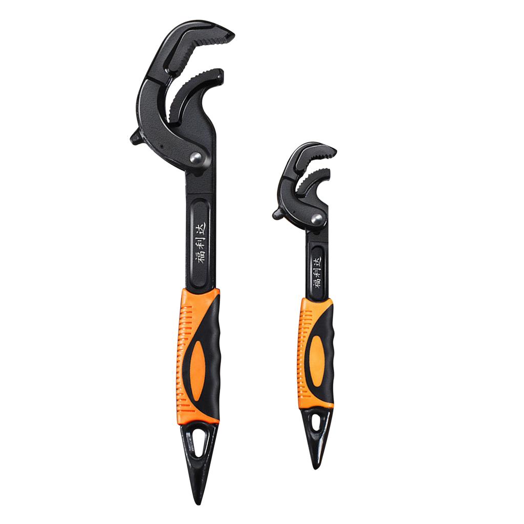 2Pieces Multi-function Bent Wrench Tool Set Outdoor Wrench Universal Wrench Multi-purpose Durable Movable Wrench