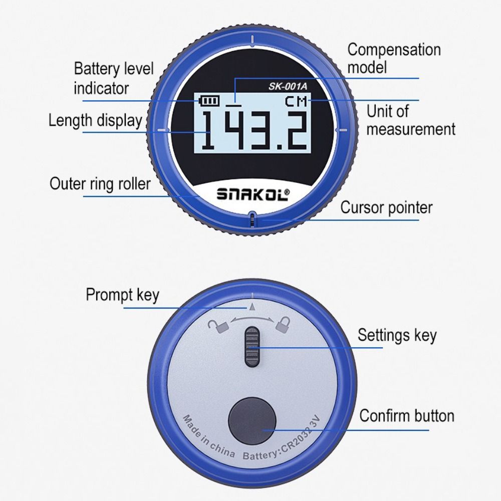 LCD Display Electronic Digital Tape Measure Long Distance Rolling Measuring Tool  Irregular Object