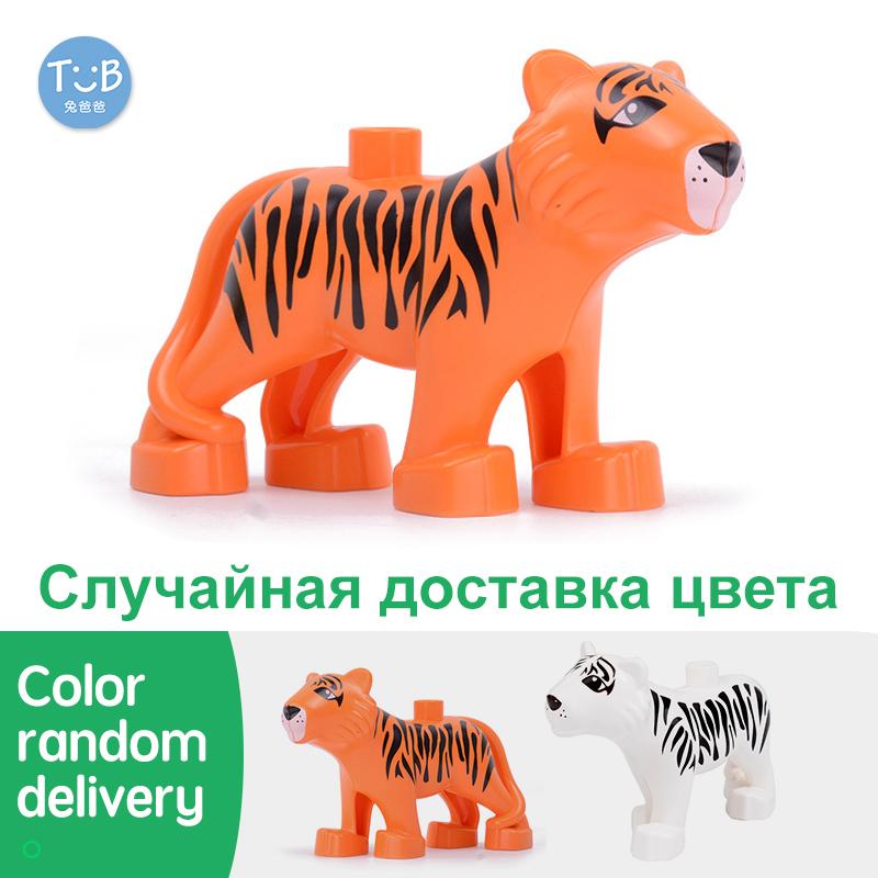 Big Building Blocks Marine Farm Animal Cat Dog Accessories Lion Shark Compatible With Duploed City Education Children Gift Toys