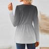 Women's Casual Fashion Long Sleeve Shirt Gradient Tunic Top