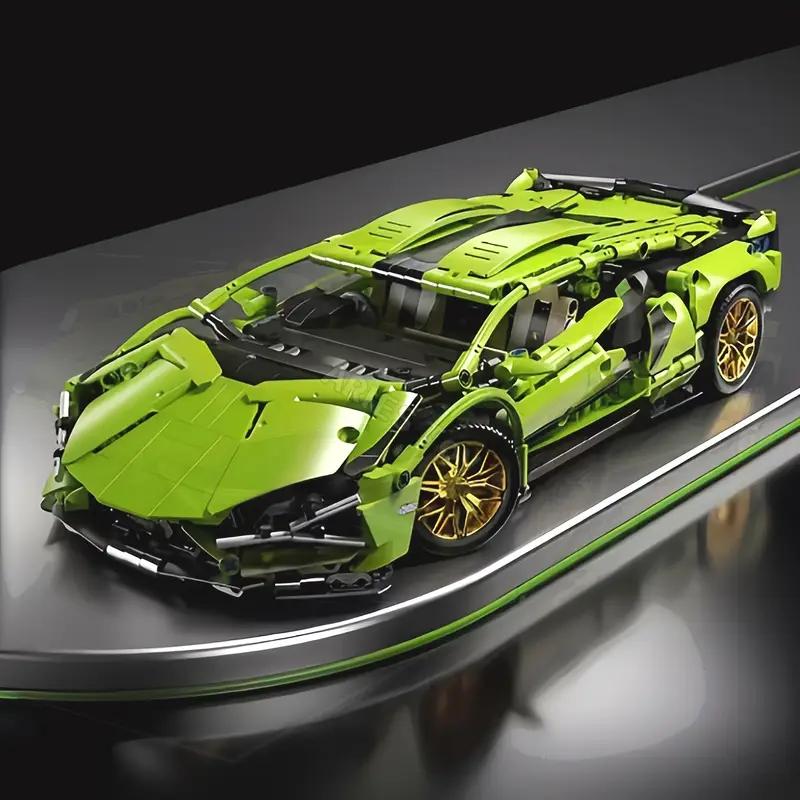 Non-Toxic 1690-Piece Sports Car Building Set Green Abs Living Room Bedroom Decor