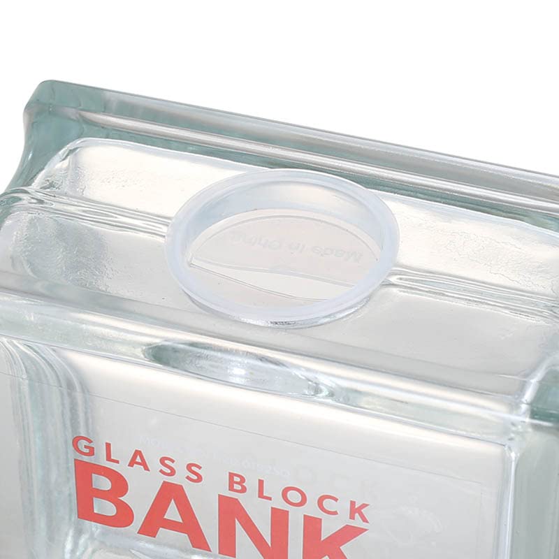 Dulton Glass Block Bank Square Transparent Coin Height Width Depth 80mm - Bank, 145mm, 145mm, (H20-0192SQ)