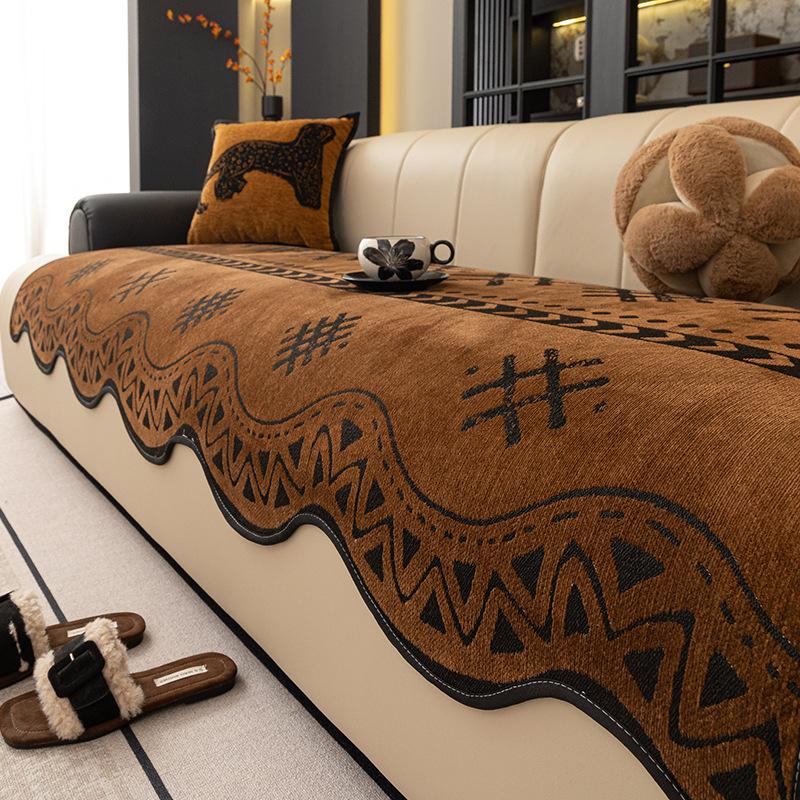 

American Special-Shaped Sofa Cushion New One-Piece High-End Light Luxury Four-Season Universal Non-Slip Seat Cushion Cover Cloth 90*90cm