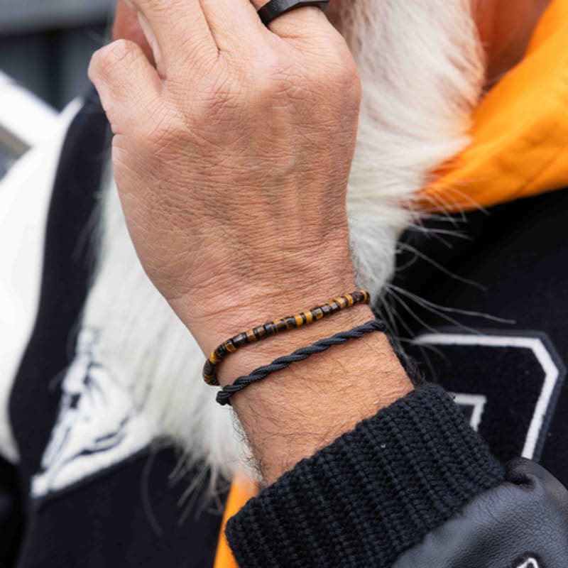 PIG & HEN Brontide 4 Armband - Tigerauge X Schwarz