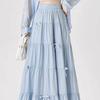 Comfortable Breathable Sweet and Gentle Butterfly Bow Skirt Summer High Waist Slimming Versatile Mid Length A-line Skirt