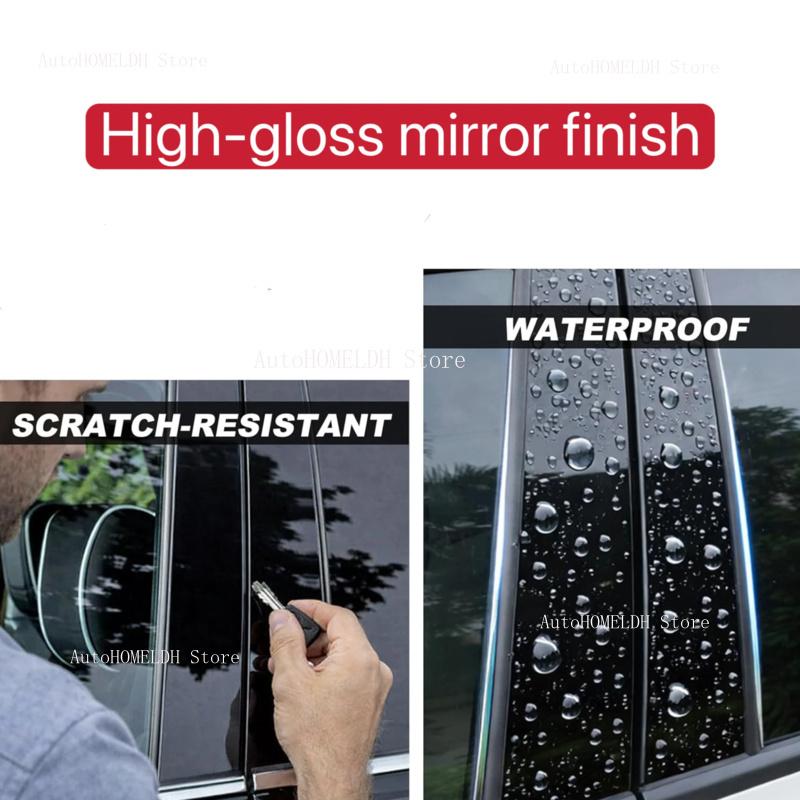 Glossy Black Car Pillar Posts Trim Cover Sticker Fit For BMW 5-Series E39 1997 1998-2003 Door Window Auto Exterior Accessories