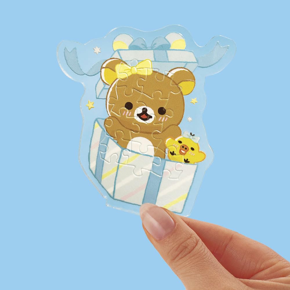 Puzzle X Acrylic Beverly Rilakkuma Acrylic Stand Pop Smiling Happy for You [Jigsaw Stand] 37-piece SP-049
