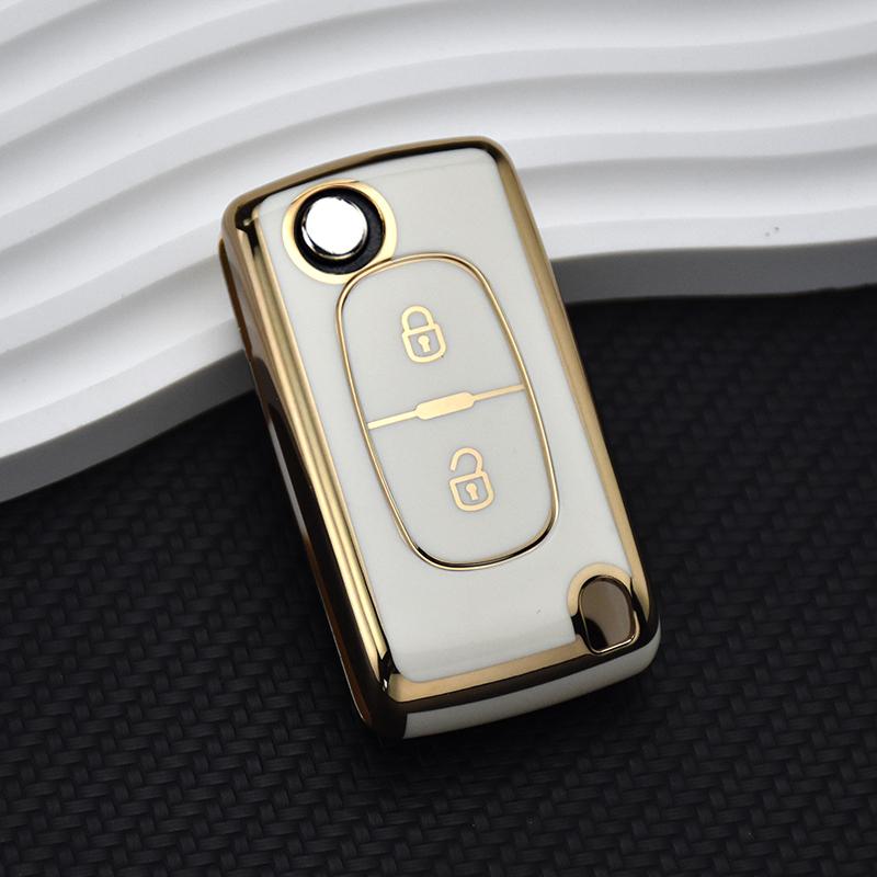 For Peugeot Partner Tepee 207 307 308 407 For Citroen C-Crosser C3 C4 Picasso Berlingo 2 Buttons Key Case Cover Case Keychain