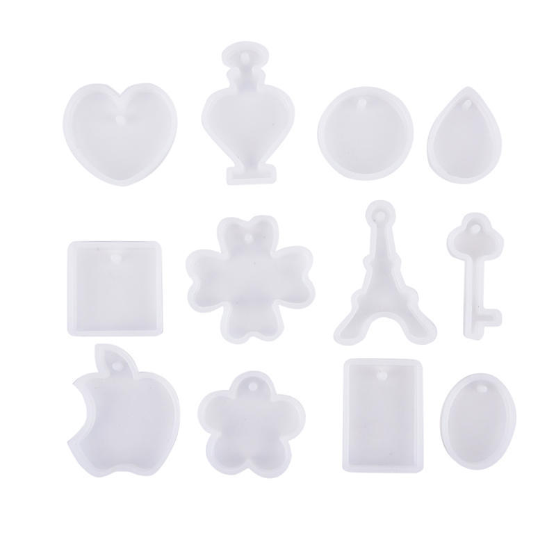 12Pcs/Set Holes Key Waterdrop Silicon Mold Mould Resin Jewelry Making Diy Craft