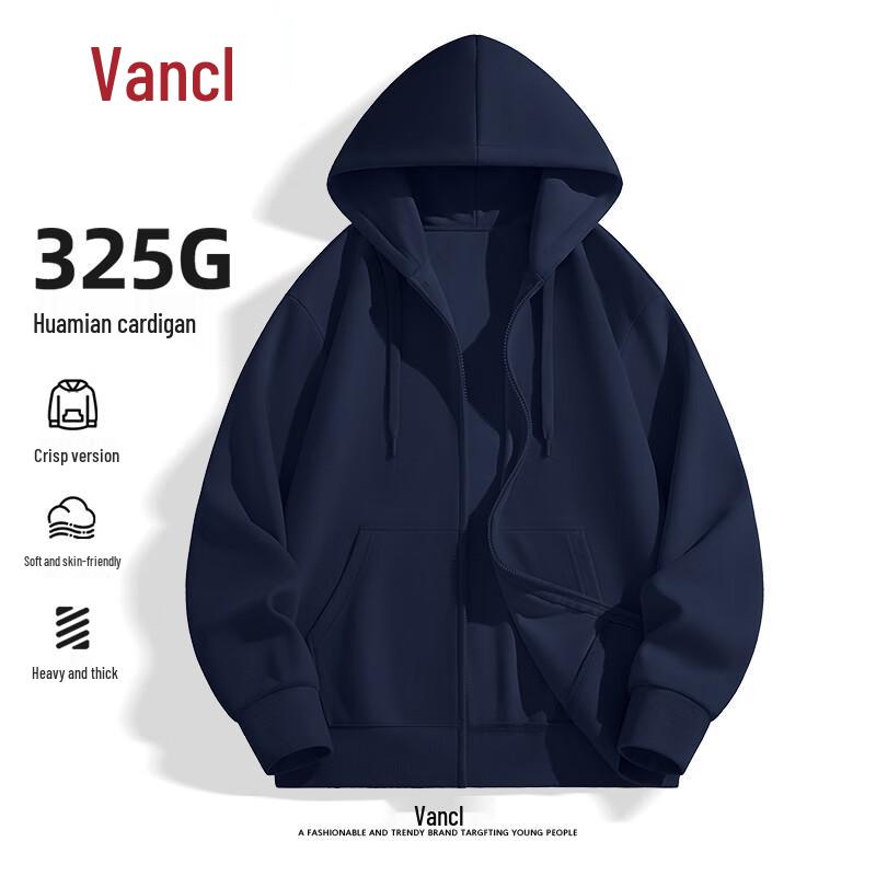 

VANCL Men s Heavyweight Loose Fit Zip-Up Hoodie 3XL