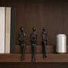 huaqianguhh 3Pcs/Set Abstract Human Figurines, 3D Printed Modern Minimalist Art Sculpture, Artistic Sitting Figure Statues for Home Shelf Table