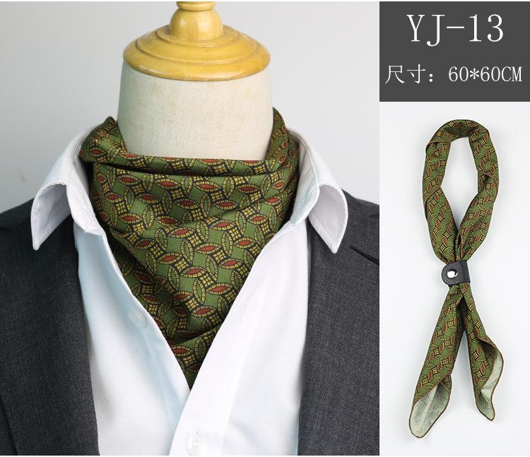 Men'S Spring And Summer Square Scarf Retro Printed Suit Silk Scarf Women'S Tied Hair Headscarf Small Scarf Japanese Thin Scarf