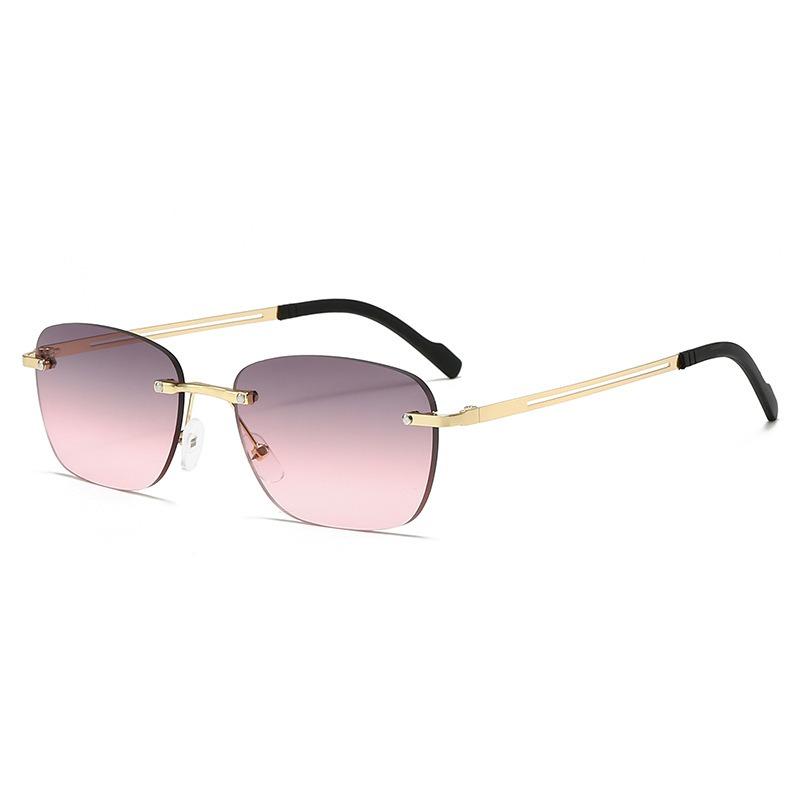 2026 Fashion New Style Frameless Elliptical Edge Cutting Men's Sunglasses with Advanced Sense and Fashion Trend