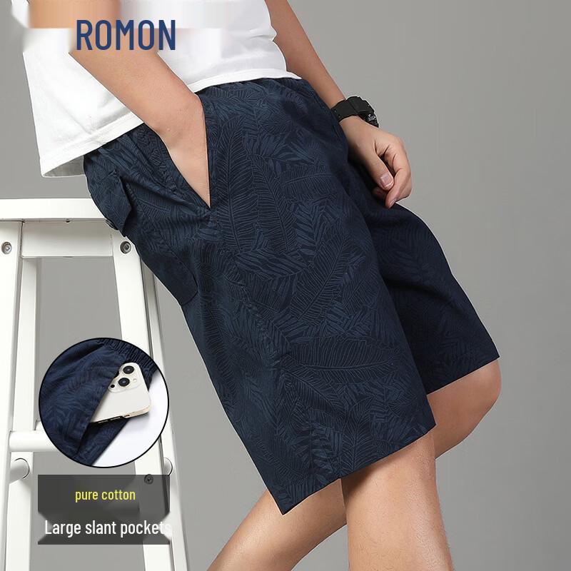 

ROMON Men s 100% Cotton Printed Loose Casual Shorts XL