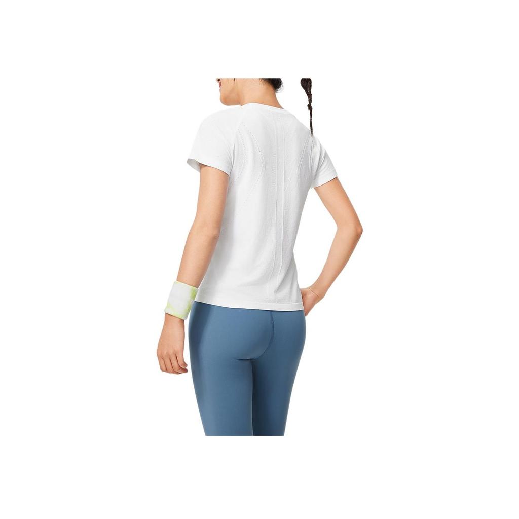 Li-Ning Fitness Series Solid Color Moisture-Wicking Crew Neck Short Sleeve T-Shirt Women Tops White ATSU472-9