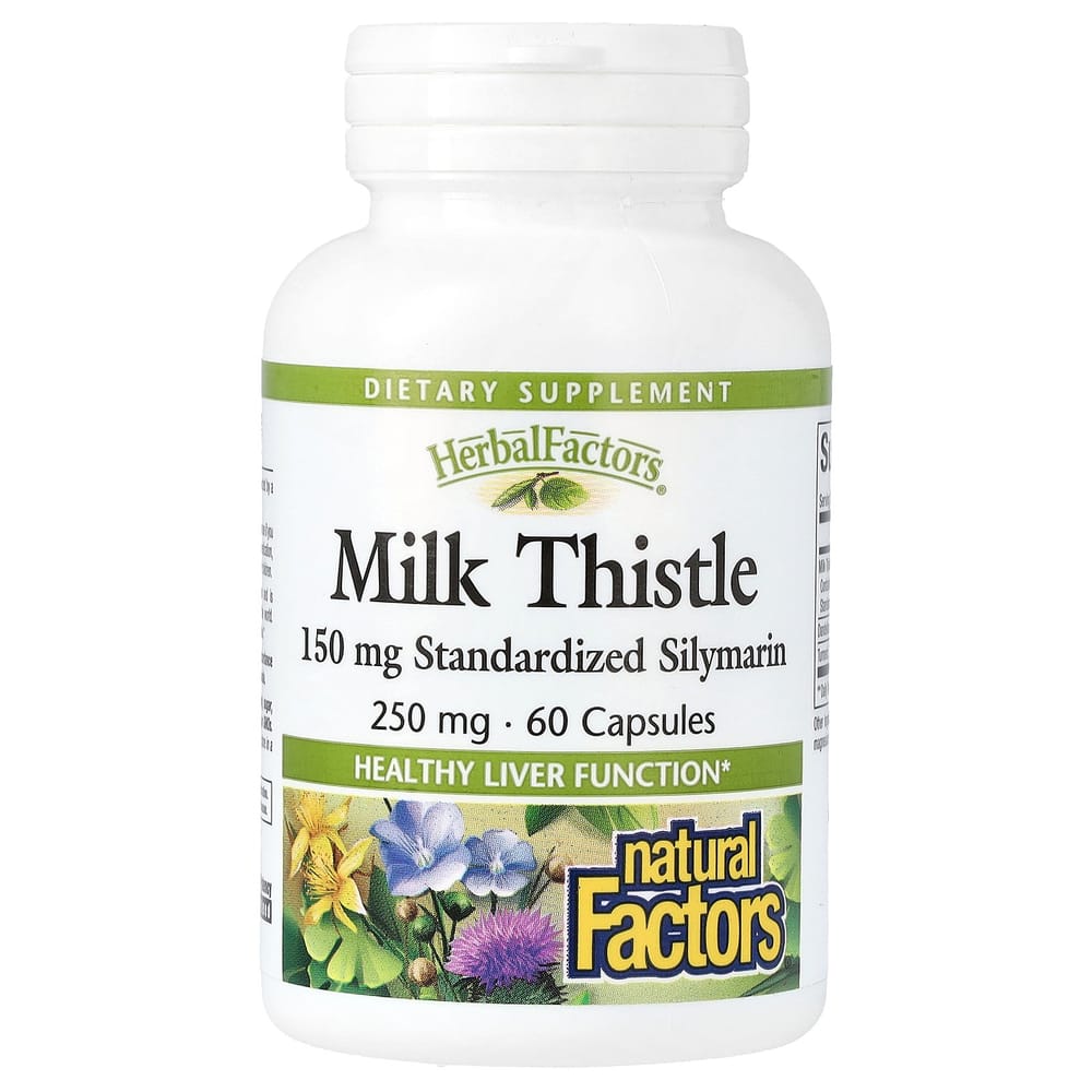 Natural Factors HerbalFactors Milk Thistle 250mg, 60 Capsules