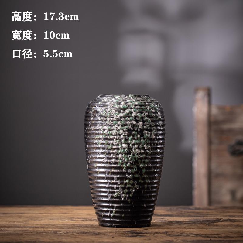 Chinese Vintage Clay Pot Vase Creative Hydroponic Flower Arrangement Living Room Bookcase Dining Table Floral Vase Home Ornament