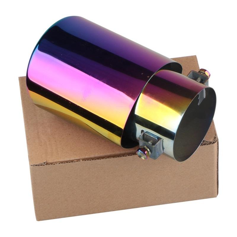 Car Exhaust Tip Stainless Steel Rustproof Universal Exhaust Tail Throat for 5.3cm to 3.8cm Pipe